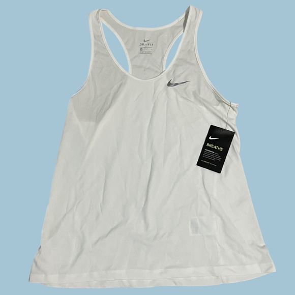 Nike Women's White DRI-FIT Athletic Tank Top M NWT - Picture 1 of 4
